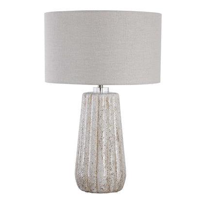 Stone-Ivory Fluted Table Lamp