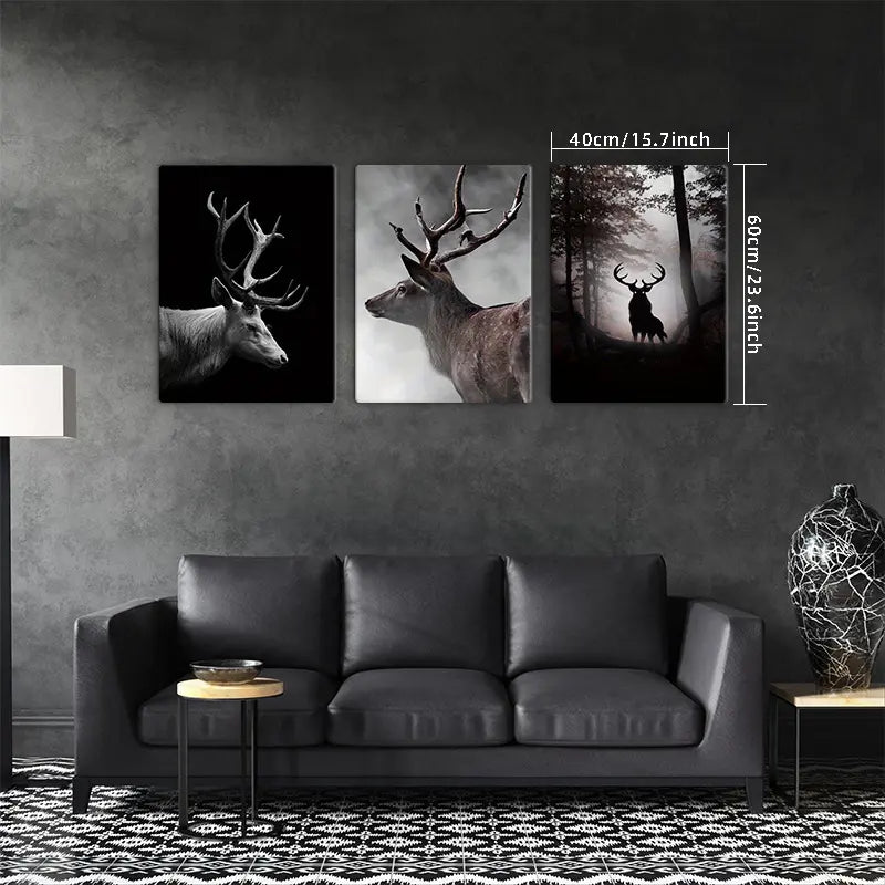 3-Piece Framed Wooden Canvas Set