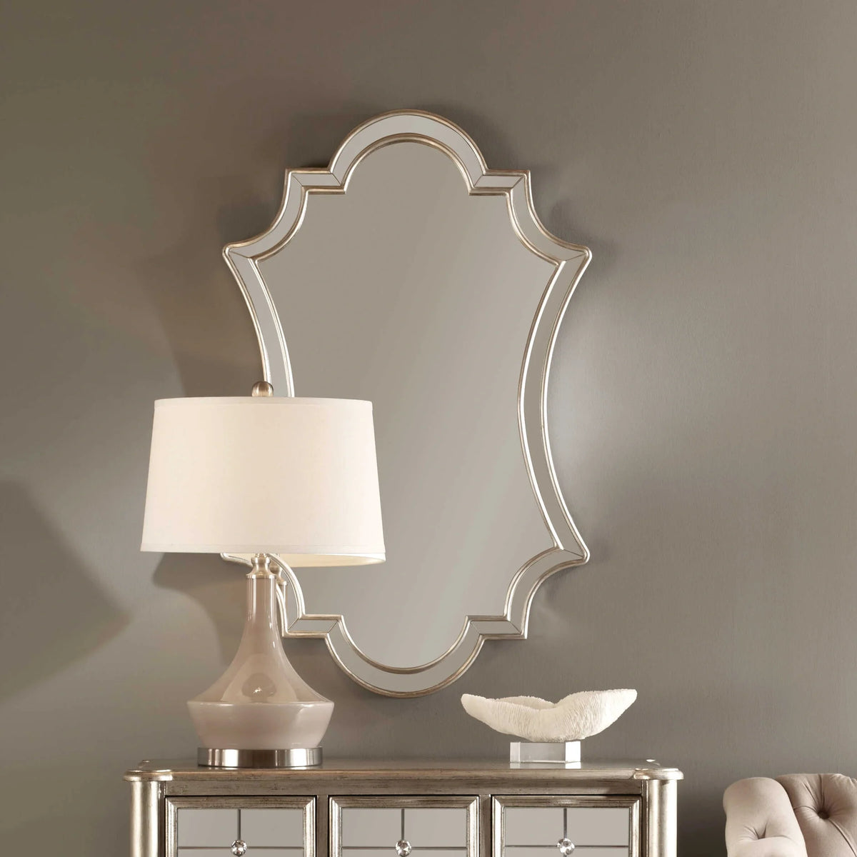 Antiqued Silver Wall Mirror