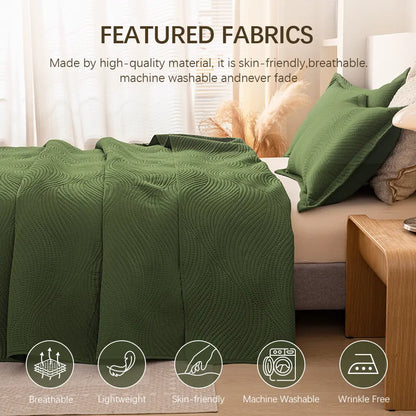 Xaking Solid Comforter Set | Ultrasonic Quilted Lightweight All-Season Bedding with Pillowcases | Six Colours, Twin to King