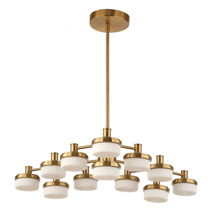 12 Lt LED Brass Chandelier