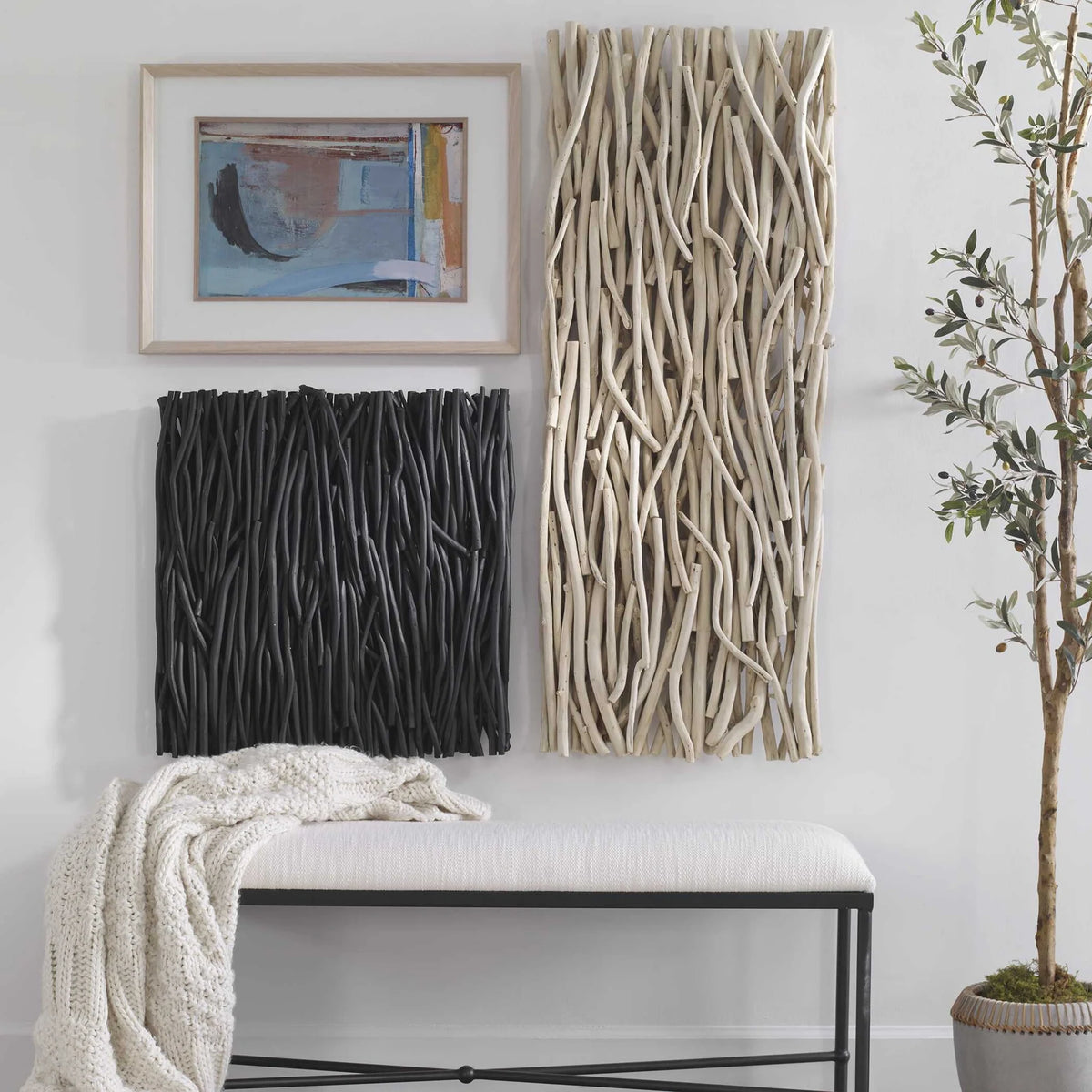 Teak Branch Wall Panel