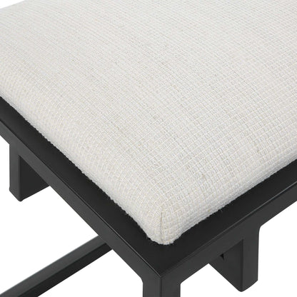 Small Gold & Shearling Bench
