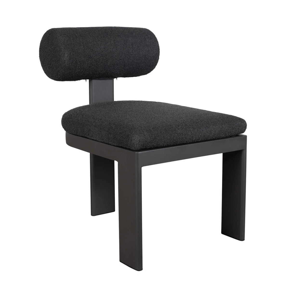 White Bolster Back Outdoor Dining Chair