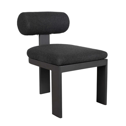 White Bolster Back Outdoor Dining Chair