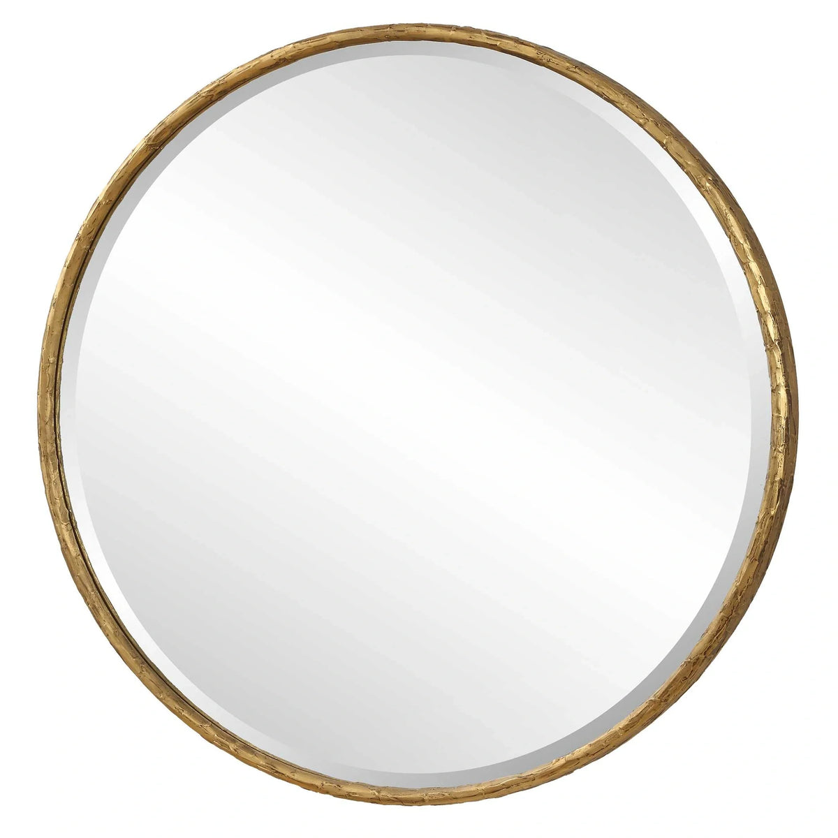 Aged Gold Round Mirror