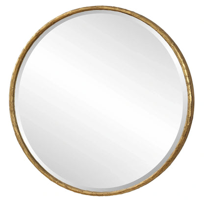 Aged Gold Round Mirror