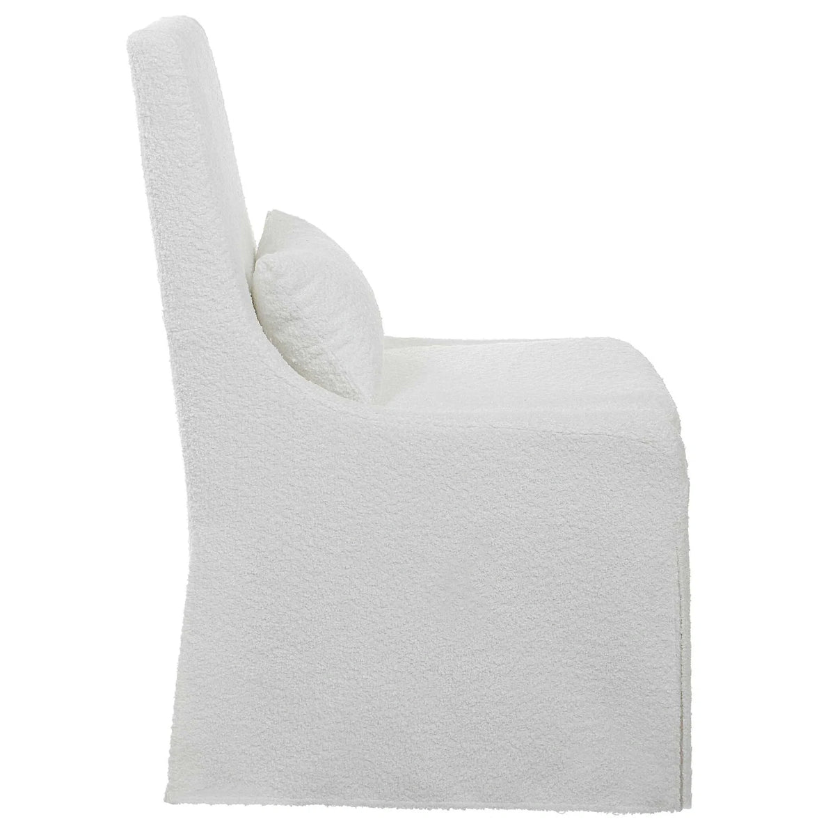 White Linen Armless Chair