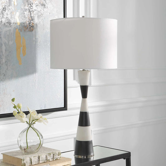 Banded Stone Table Lamp