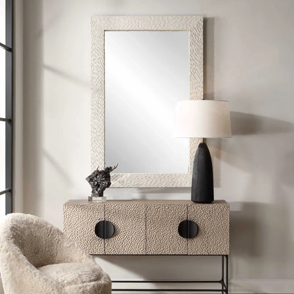 Ivory Stone Mirror