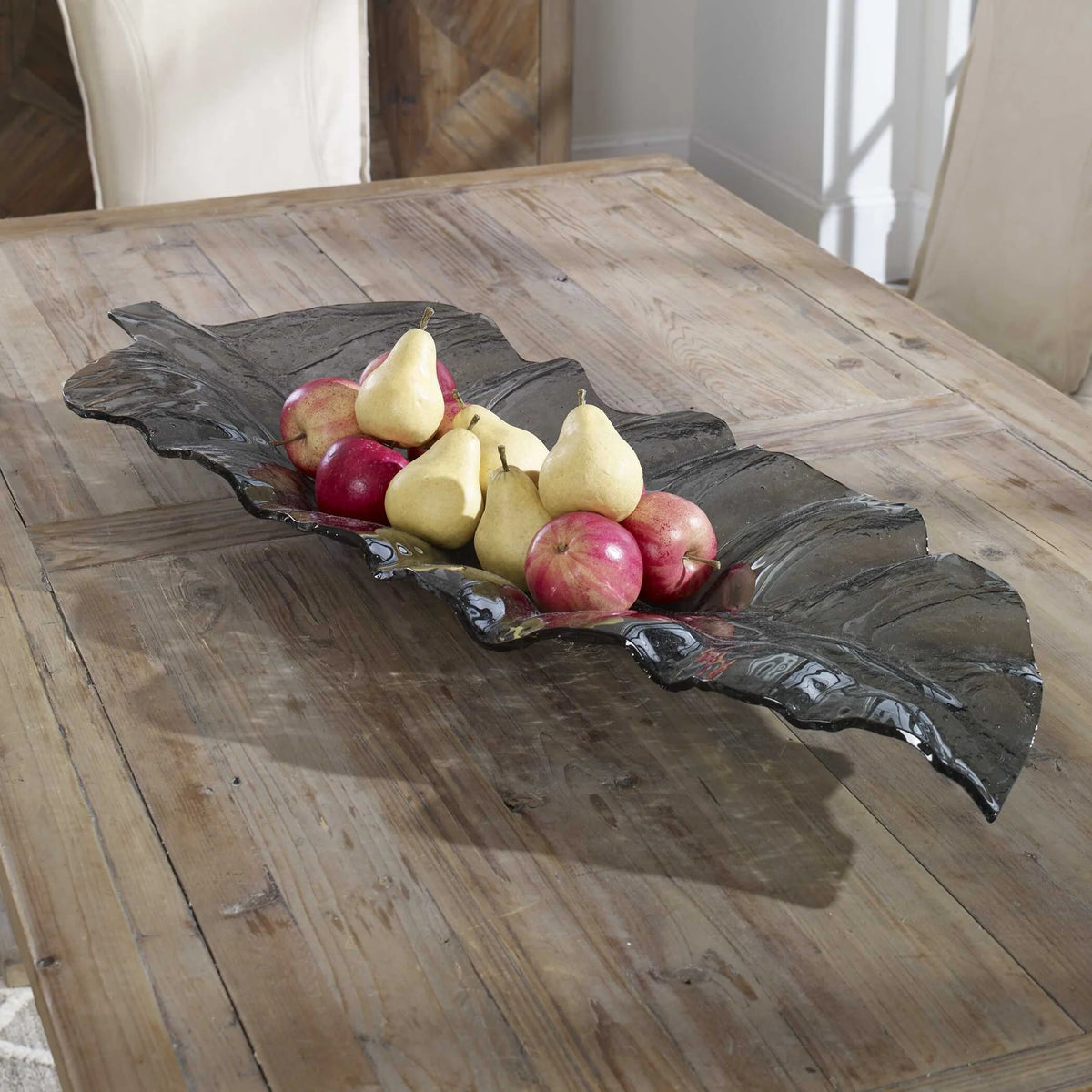 Curved Smoked Glass Tray
