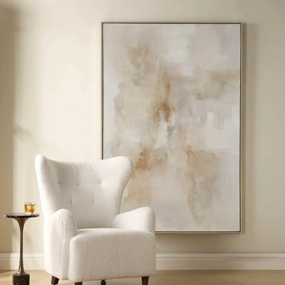 Hand Painted Neutral Canvas Art