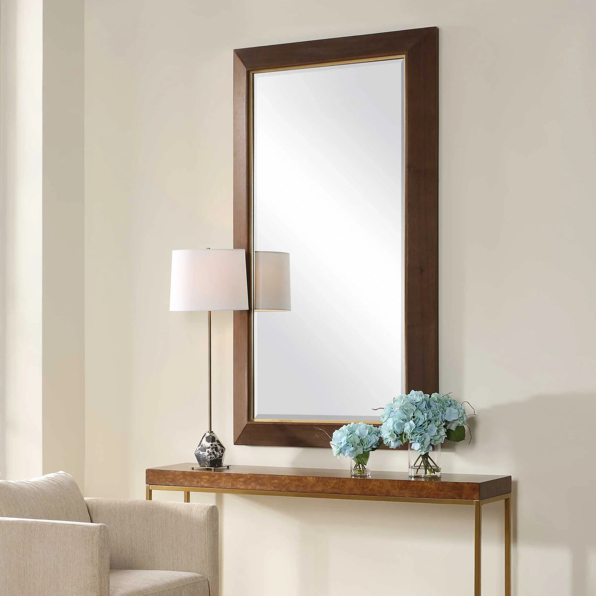 Rectangular Walnut Mirror