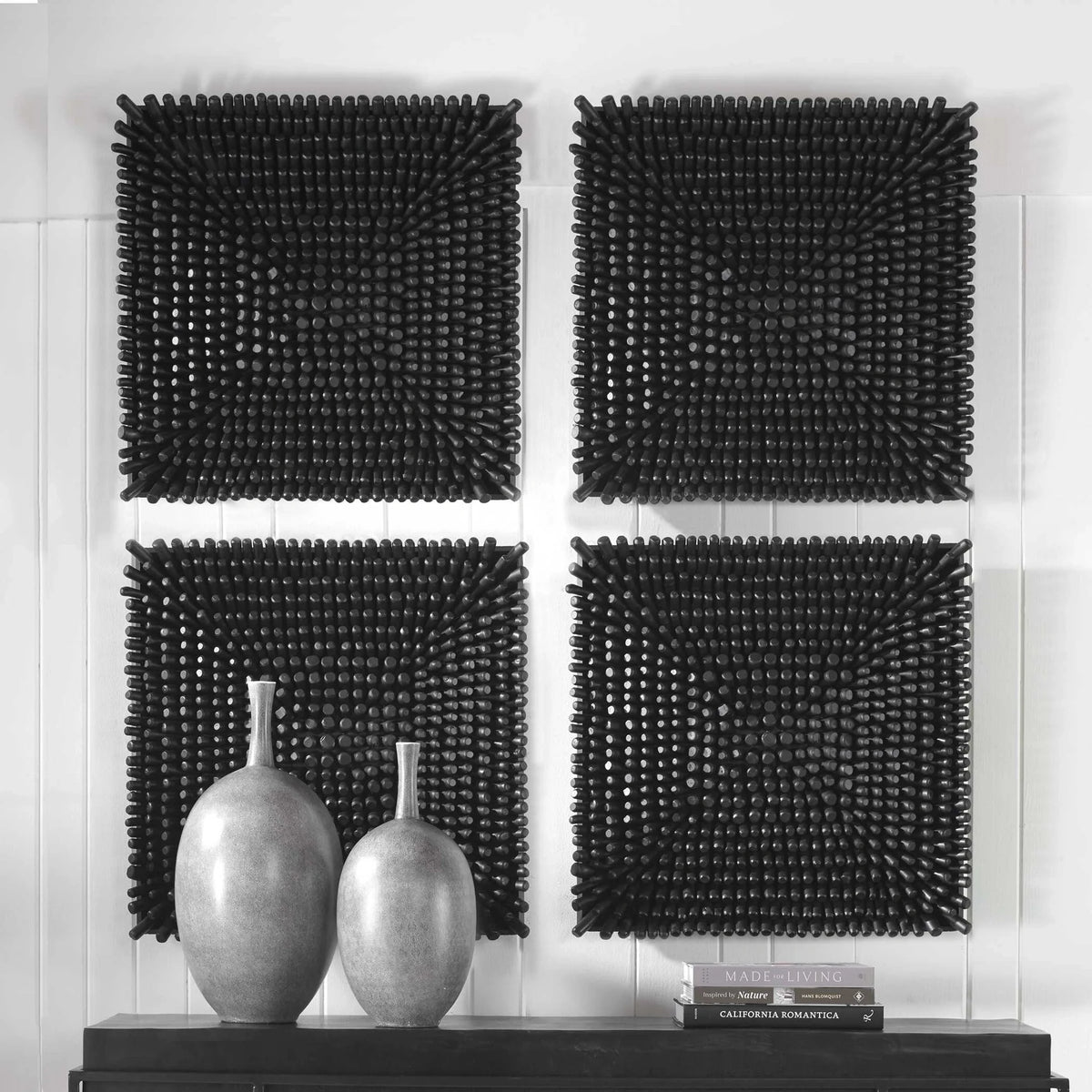 Satin Black Wood Wall Panel