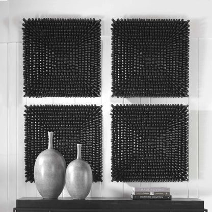 Satin Black Wood Wall Panel