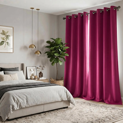 2-Panel Grommet Blackout Curtains - 52"x84" Thermal Insulated Drapes for Light Control and Noise Reduction