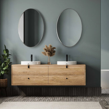 Brushed Nickel Oval Vanity Mirror