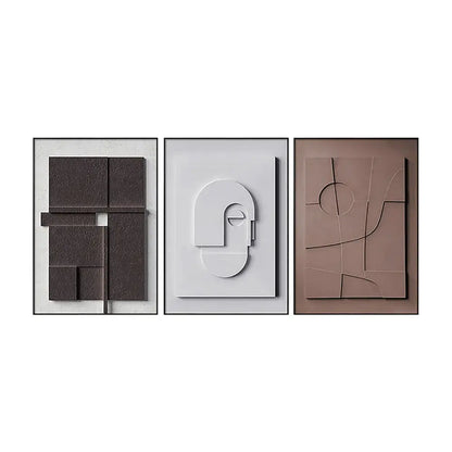 Homary Japandi Geometric Canvas Wall Art Set | Framed Neutral Abstract Prints, Ready to Hang | Two Sizes