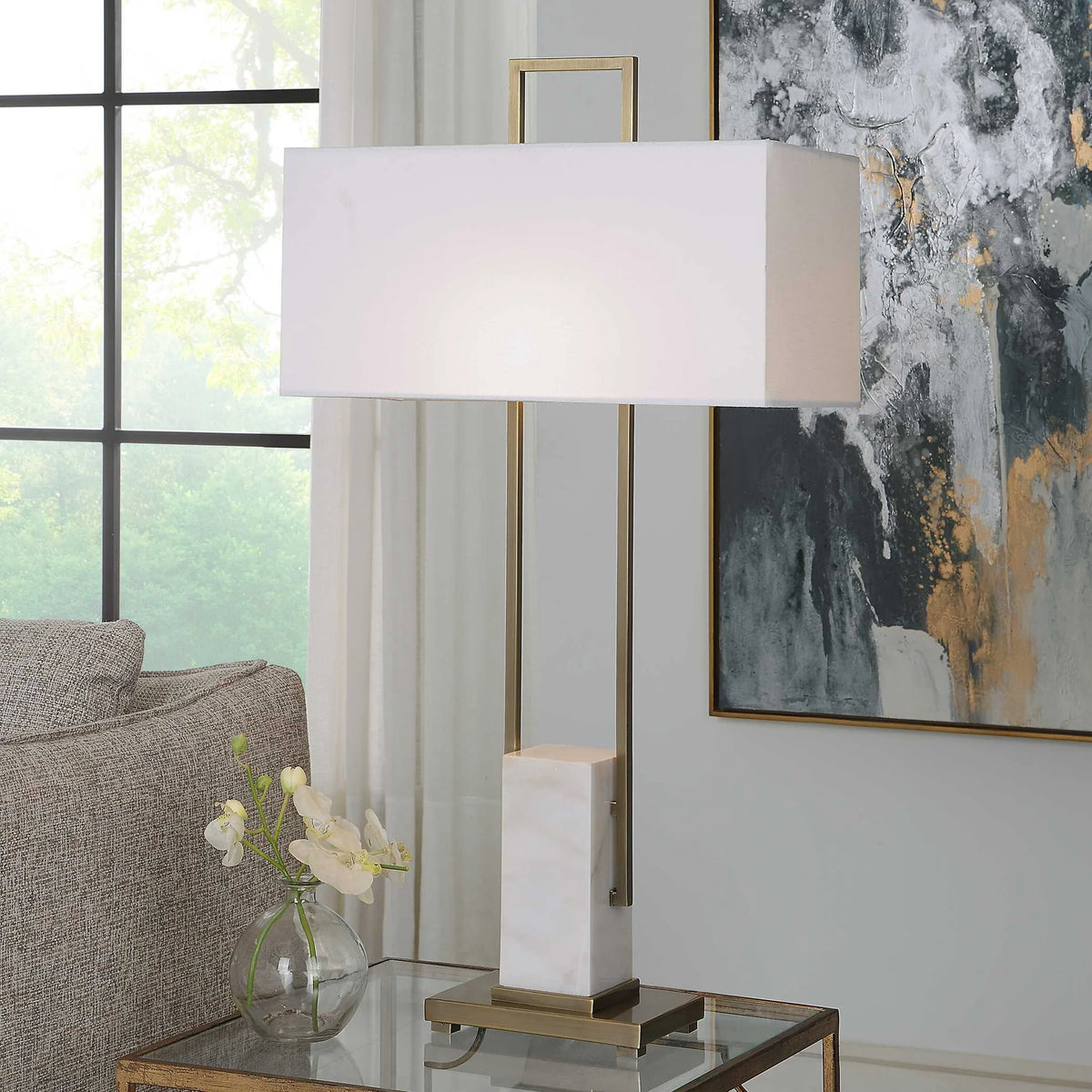 White Marble Table Lamp
