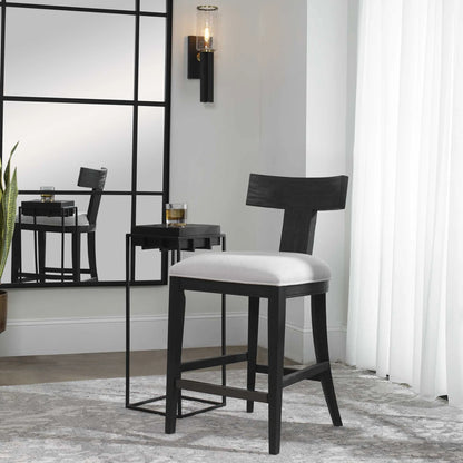 Whitewashed Wood Counter Stool