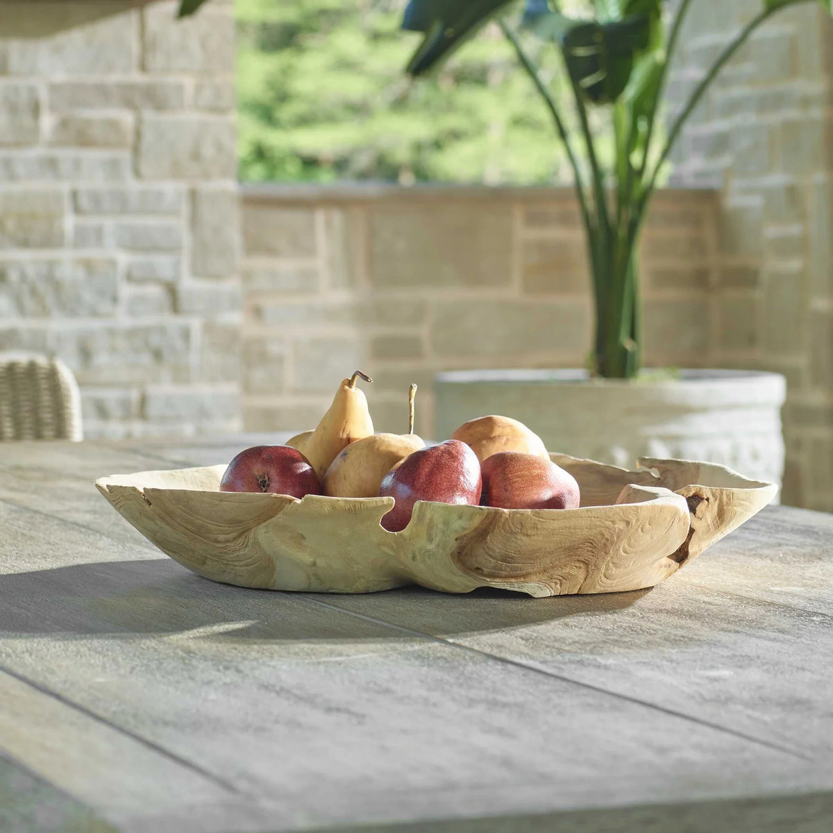 Live-Edge Teak Outdoor Bowl