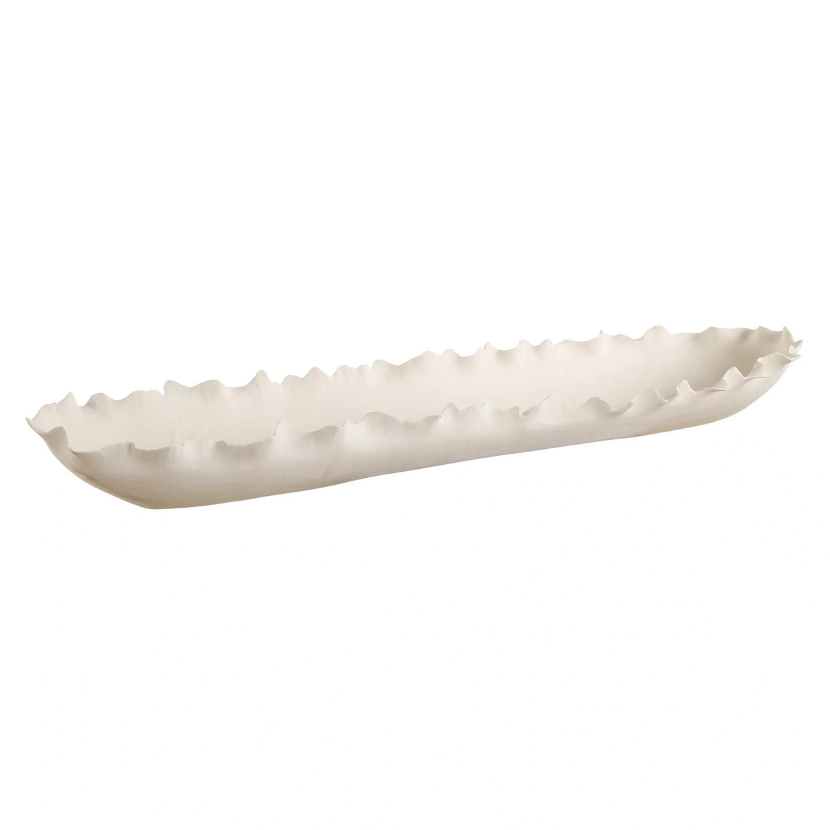Ruffled White Decorative Bowl