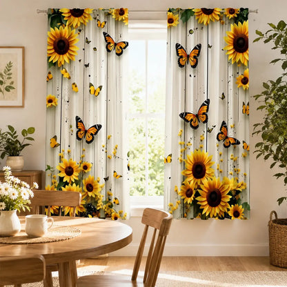 2Pc Sunflower Curtains