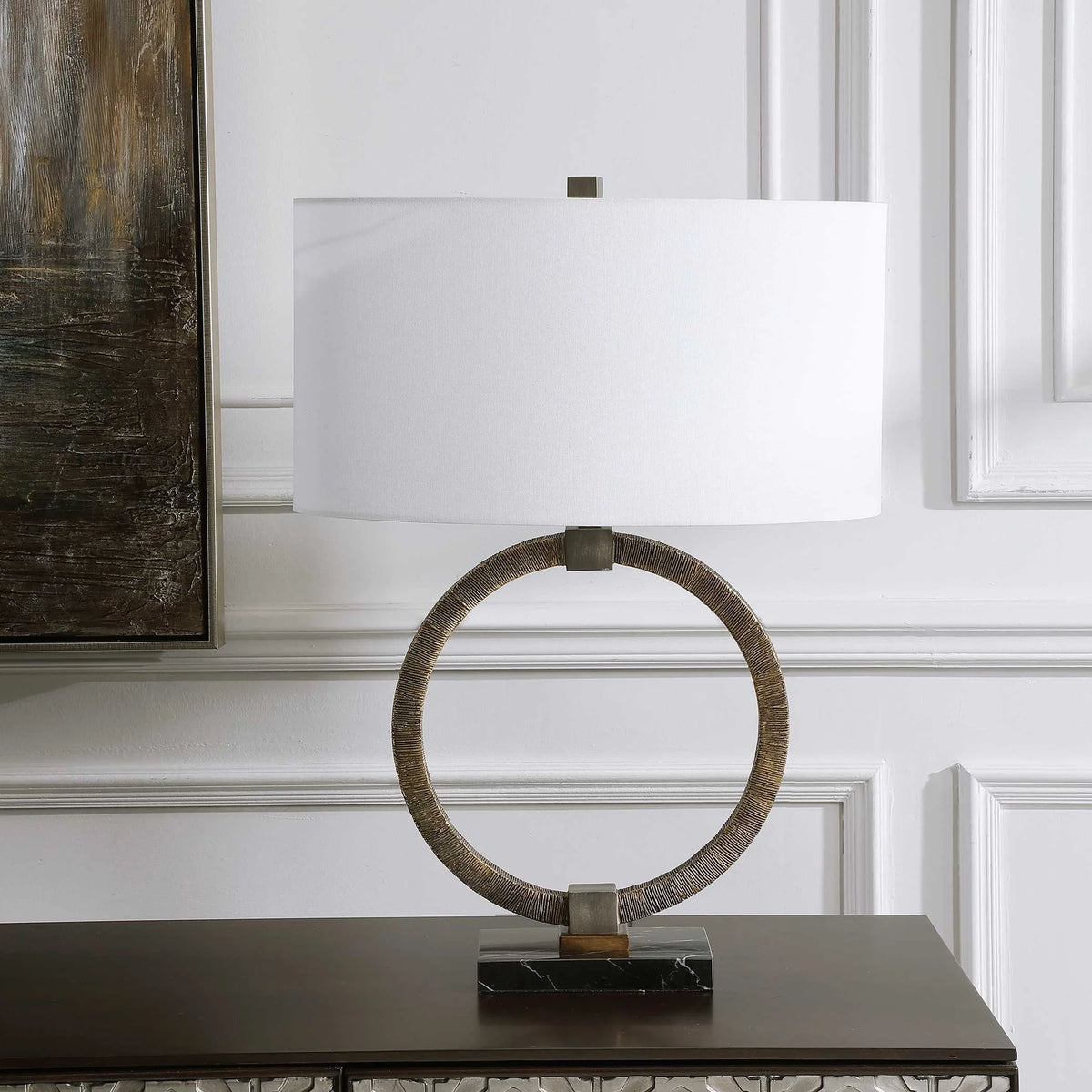 Antiqued Gold Bohemian Table Lamp