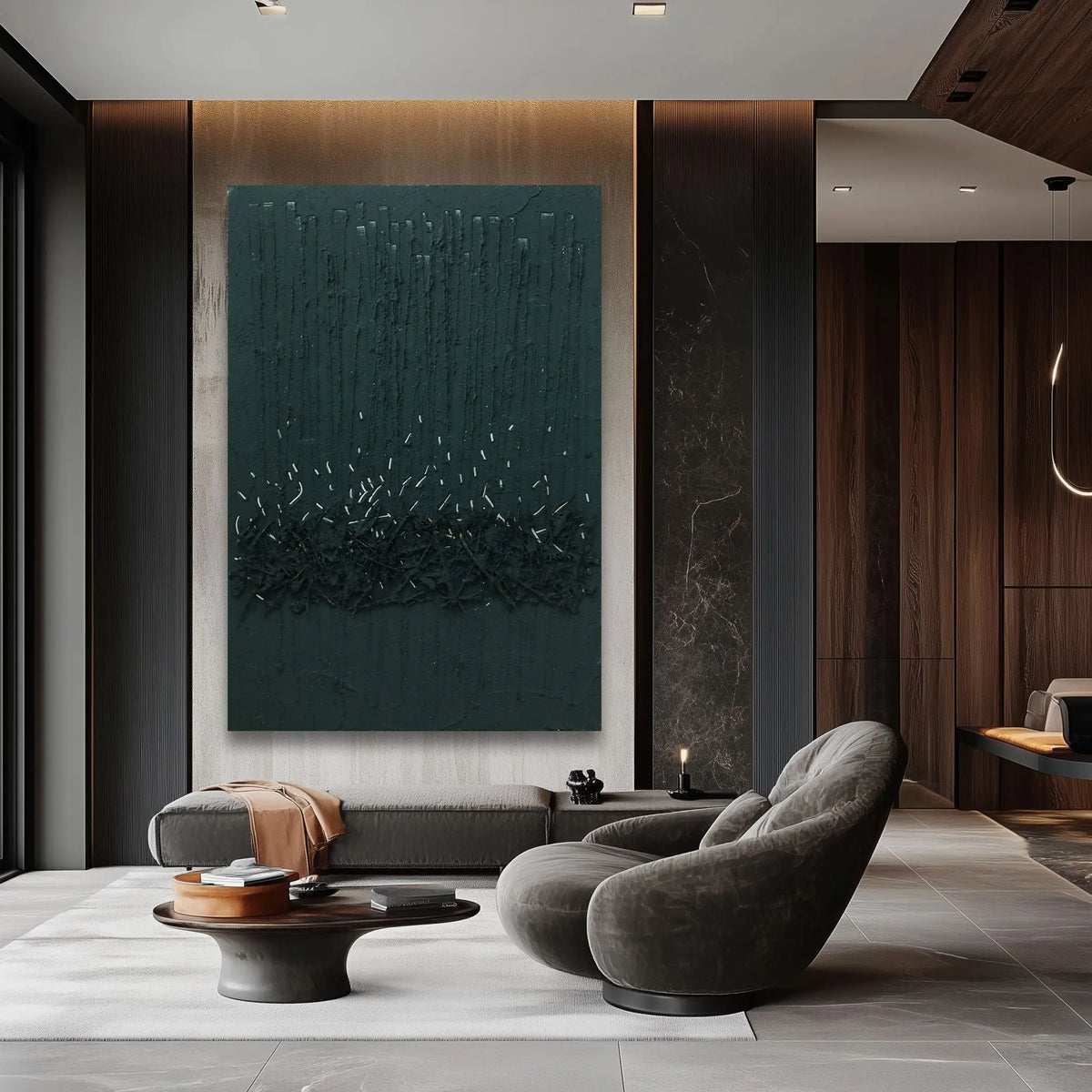 Dusk Large Hand-Painted Canvas Wall Art - 31"x47" Serenity