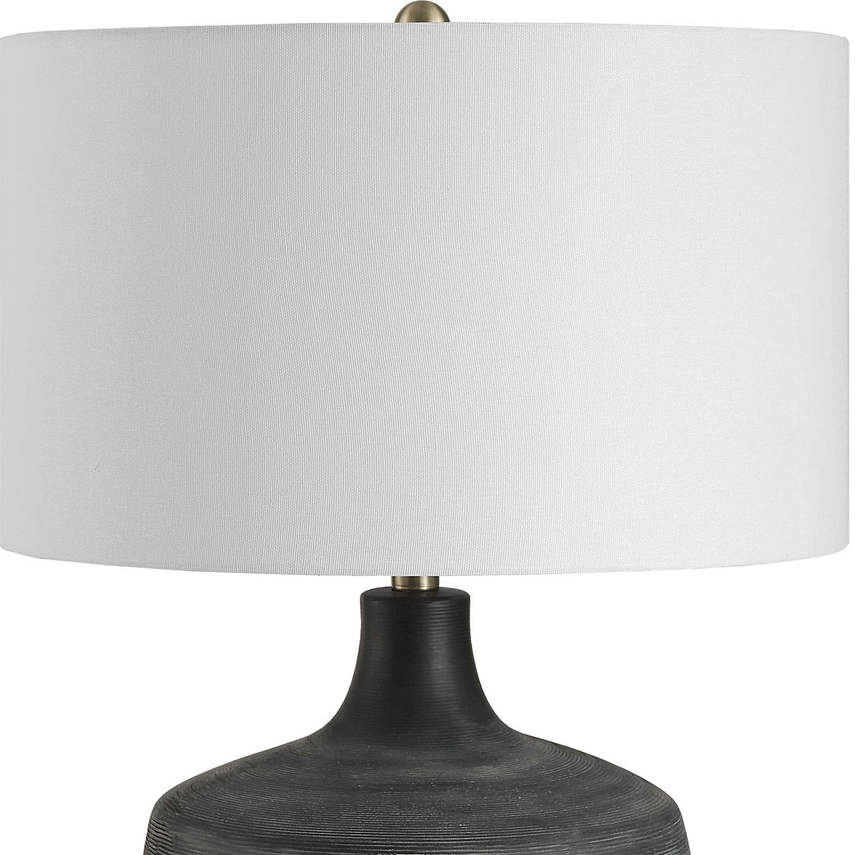 Charcoal Ribbed Table Lamp