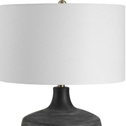 Charcoal Ribbed Table Lamp