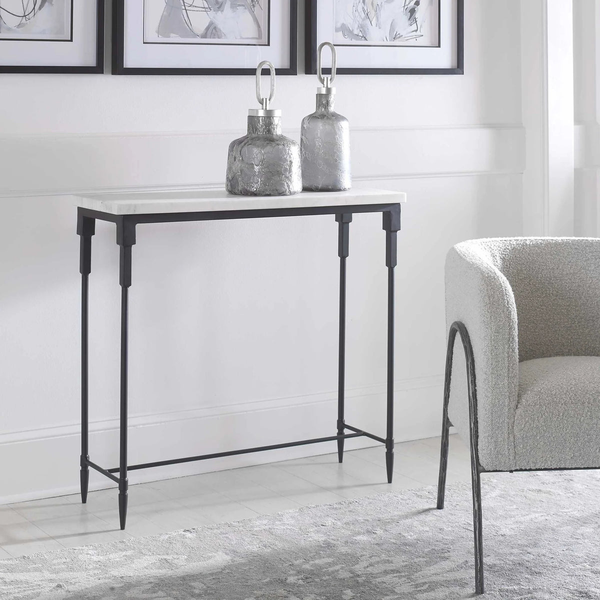 White Marble Console Table