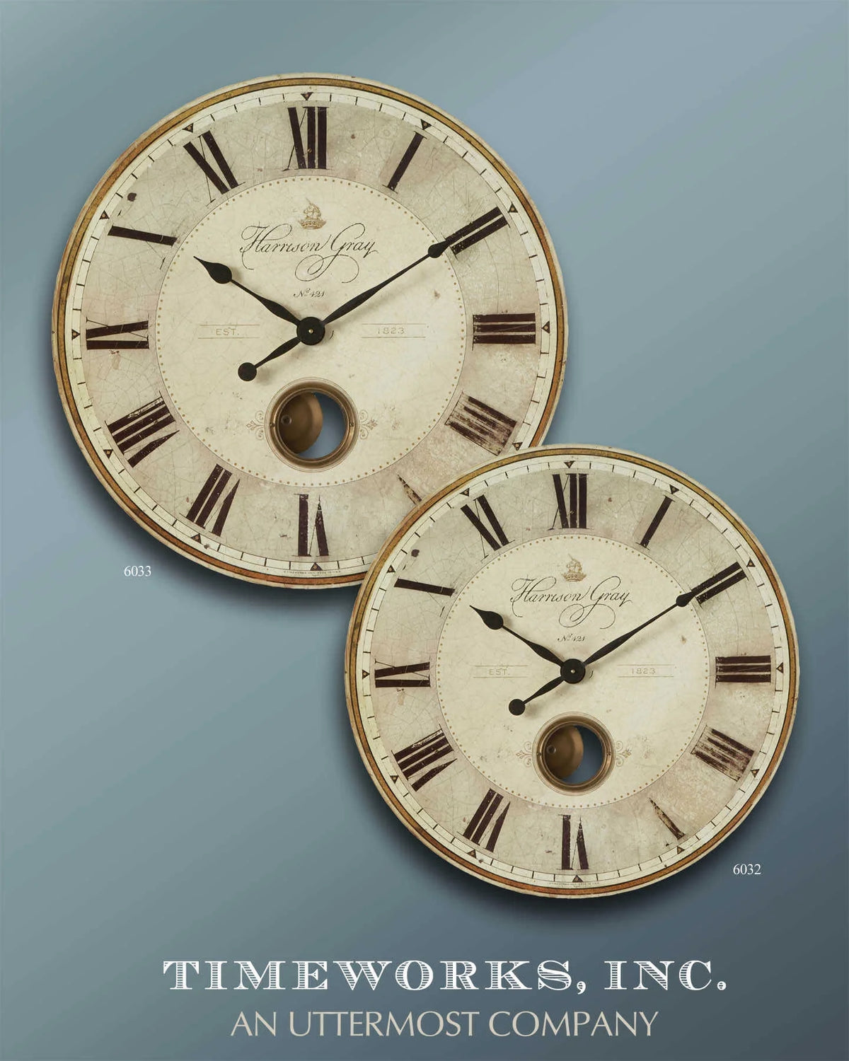 Weathered Gray Wall Clock