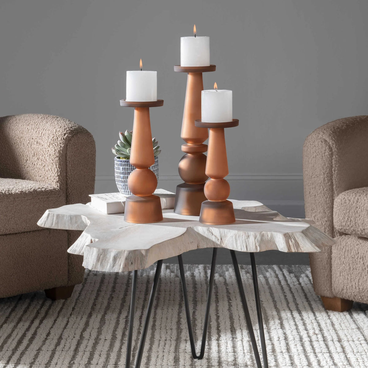 Glass Candleholders Set/3