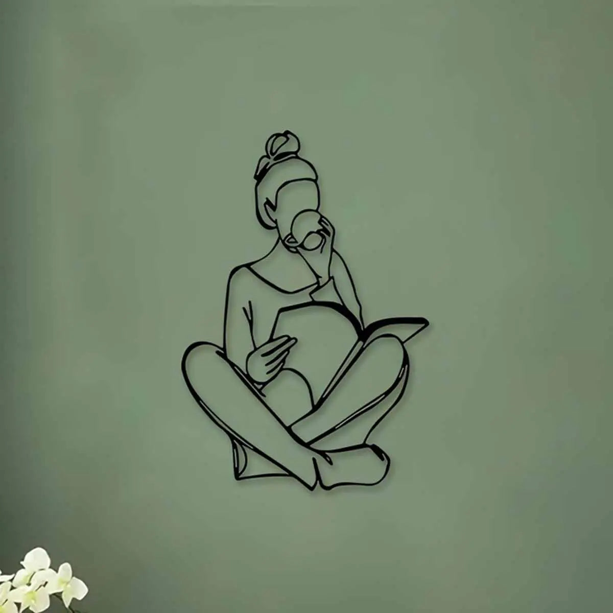 Reading Girl & Book Metal Wall Art - 2 Piece Set for Home Decor, Perfect for Living Room, Bedroom, or Office