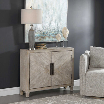 White Washed Accent Cabinet
