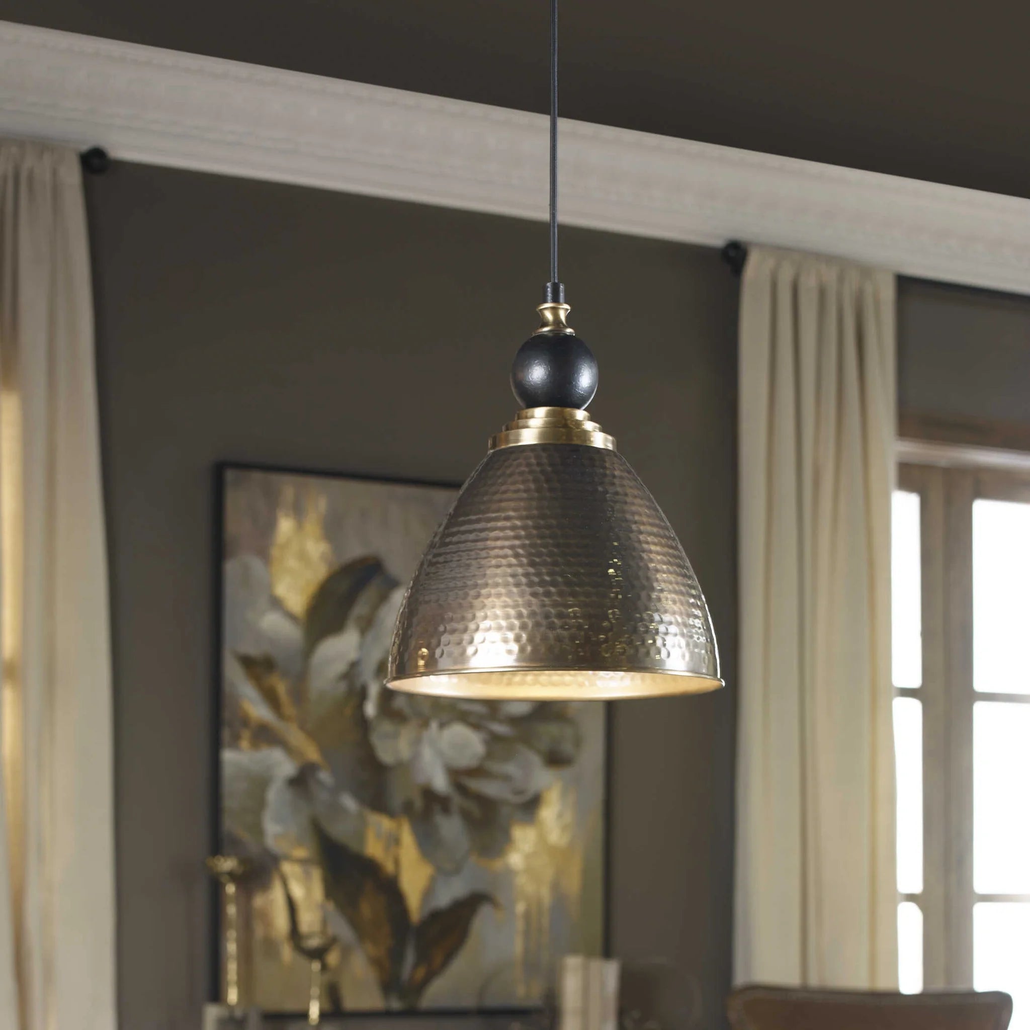 1 Light Antique Brass Pendant
