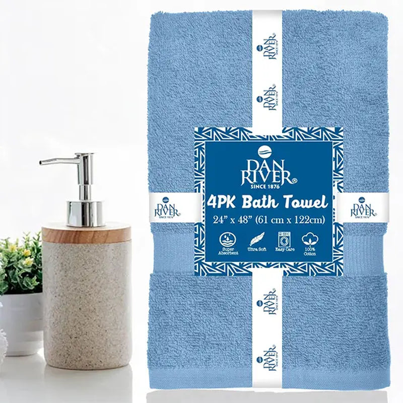 Dan River Unisex 100% Cotton 4-Piece Bath Towel Set