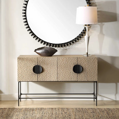 4 Door Elm Wood Cabinet