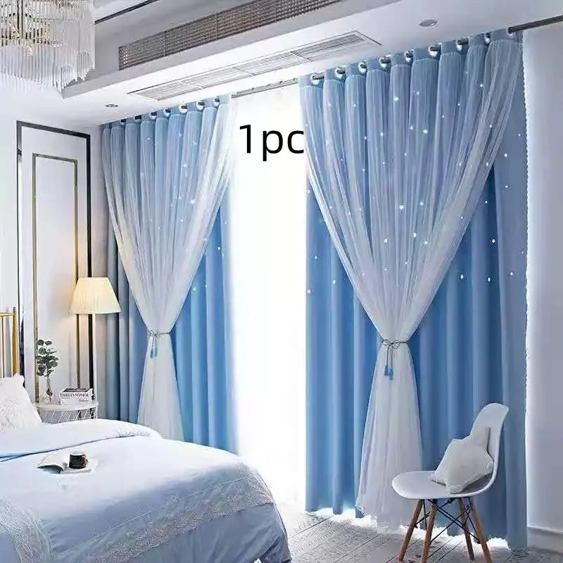 Solid Colour Double Layer Curtains | Light Filtering, Thermal Insulated | Wide Size Range 39" to 118"