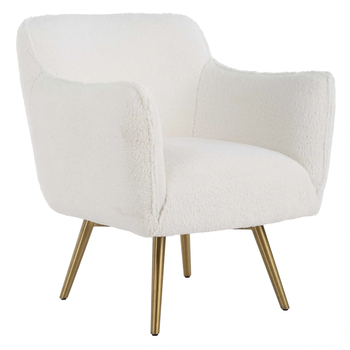 White Sheepskin Swivel Chair