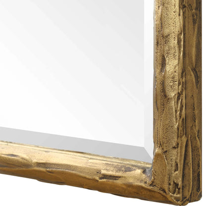 Aged Gold Round Mirror