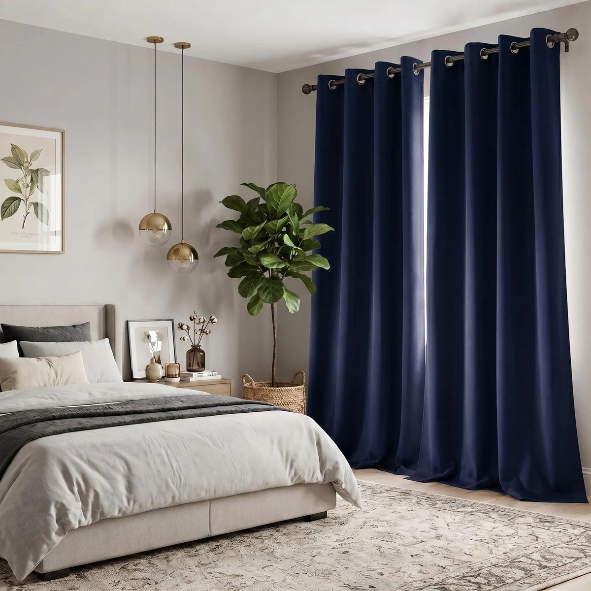 2-Panel 52"x84" Grommet Blackout Curtains - Thermal Insulated, Noise Reducing Drapes for Comfort in Your Bedroom or Living Room