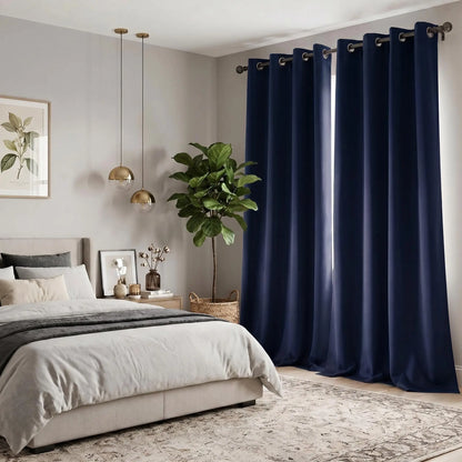 2-Panel 52"x84" Grommet Blackout Curtains - Thermal Insulated, Noise Reducing Drapes for Comfort in Your Bedroom or Living Room