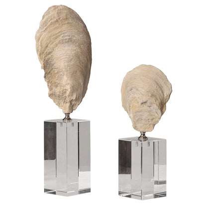 Oyster Shell Sculptures, Set of 2