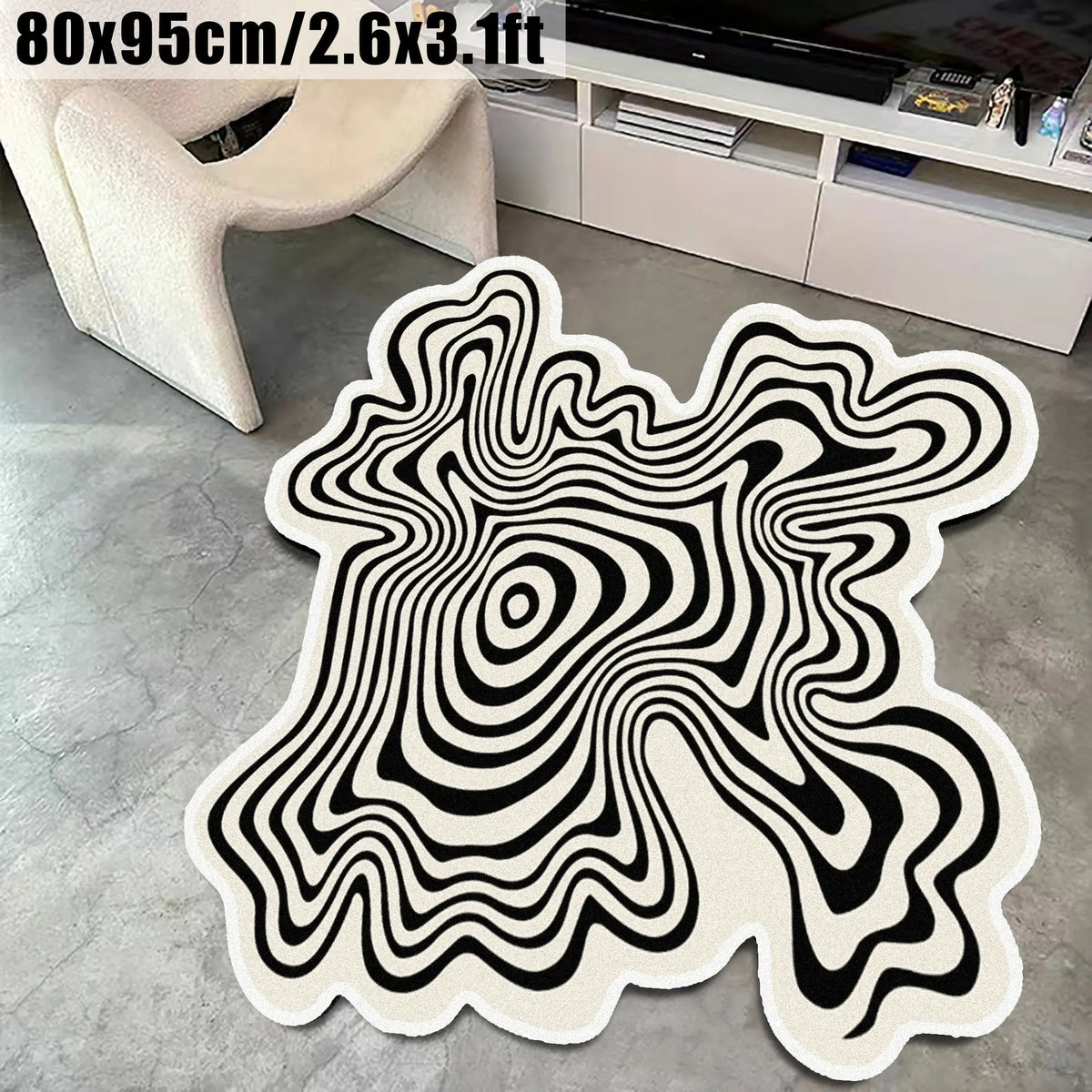 Modern Asymmetrical Luxury Striped Carpet