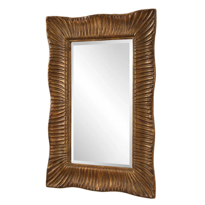 Scalloped Antique Gold Mirror