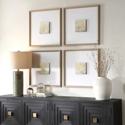 Layered Abstract Canvas Art, Set of 4