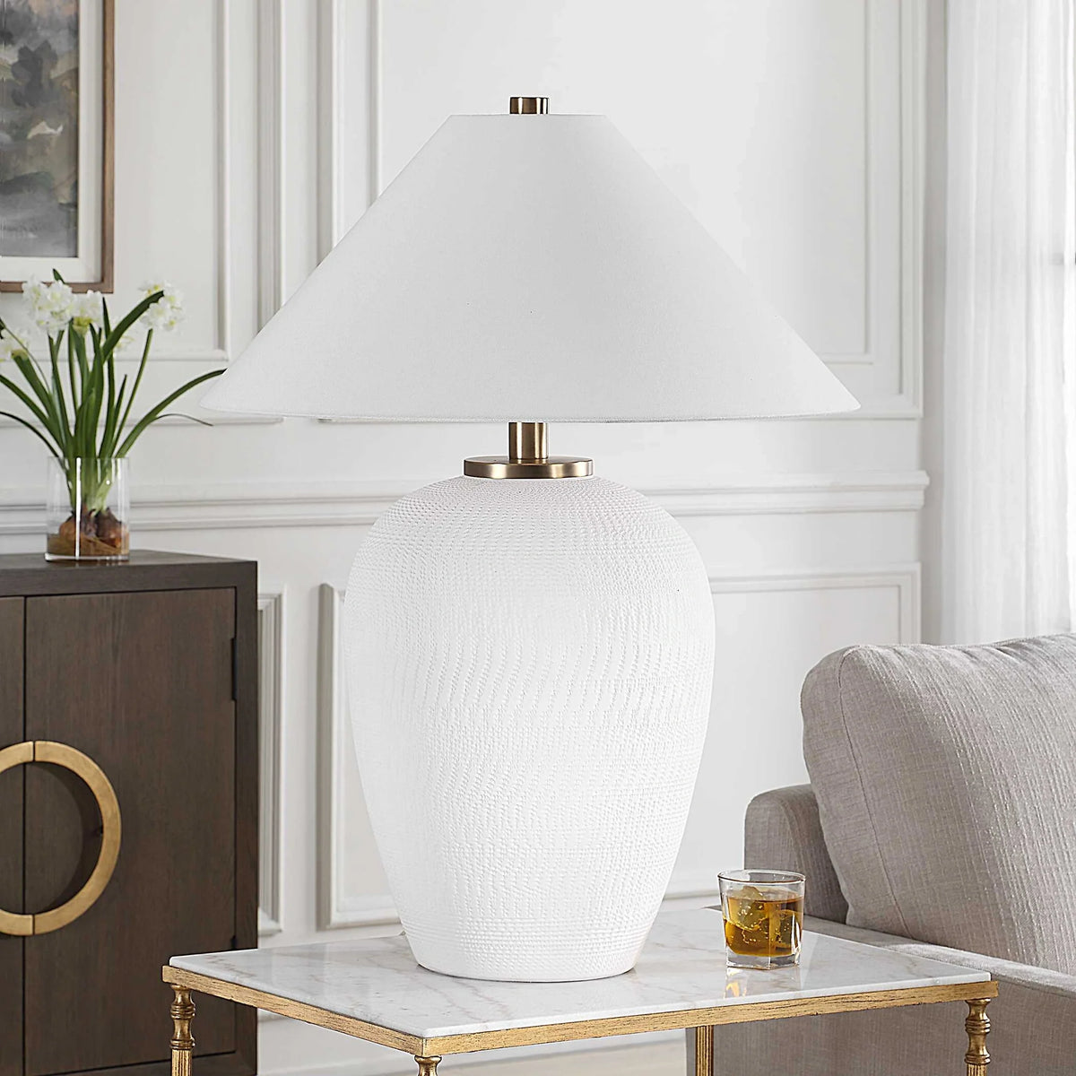 Matt White Table Lamp