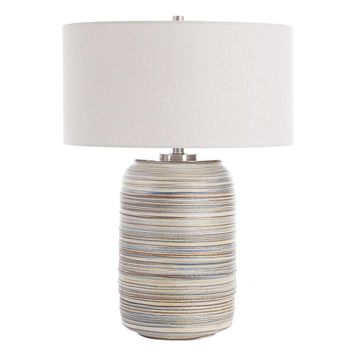 Large Striped Ceramic Table Lamp